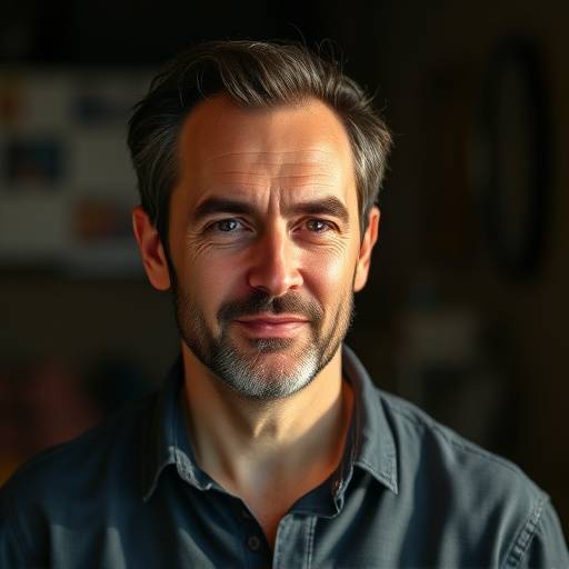 Foto de Roberto Almeida, professor de interpretaäão para cinema e TV